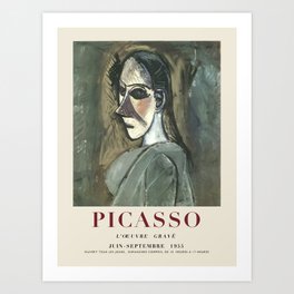 Exhibition poster-Pablo Picasso-1955. Art Print