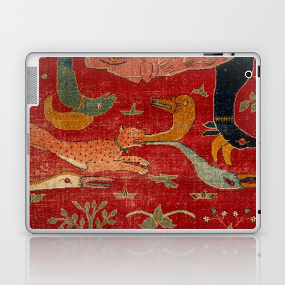 Animal Grotesques Mughal Carpet Fragment Digital Painting Laptop & iPad Skin