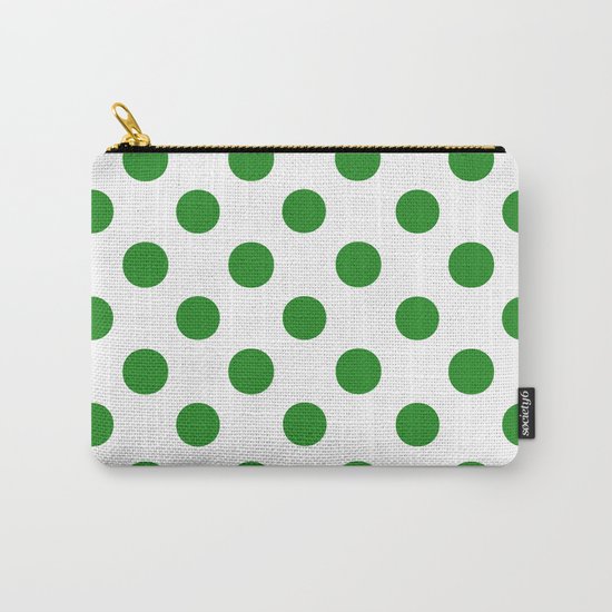 Polka Dots (Forest Green/White) Carry-All Pouch
