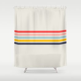 Naomori - Classic Minimal Retro Stripes Shower Curtain