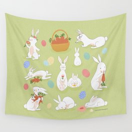 Eggcelent Easter bunnies Wall Tapestry