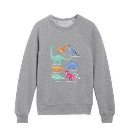 Types of Dinosaurs Future Paleontologist Kids Dino Lover Kids Crewneck