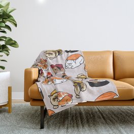 Sushi Persian Cat Throw Blanket