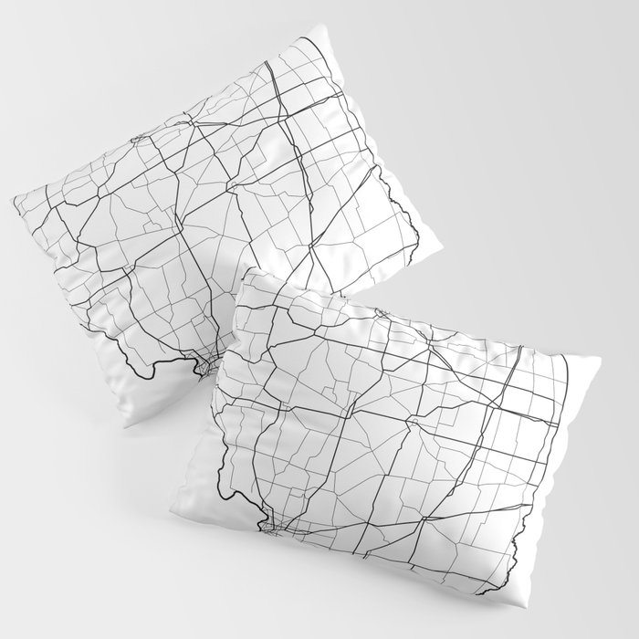 Illinois White Map Pillow Sham