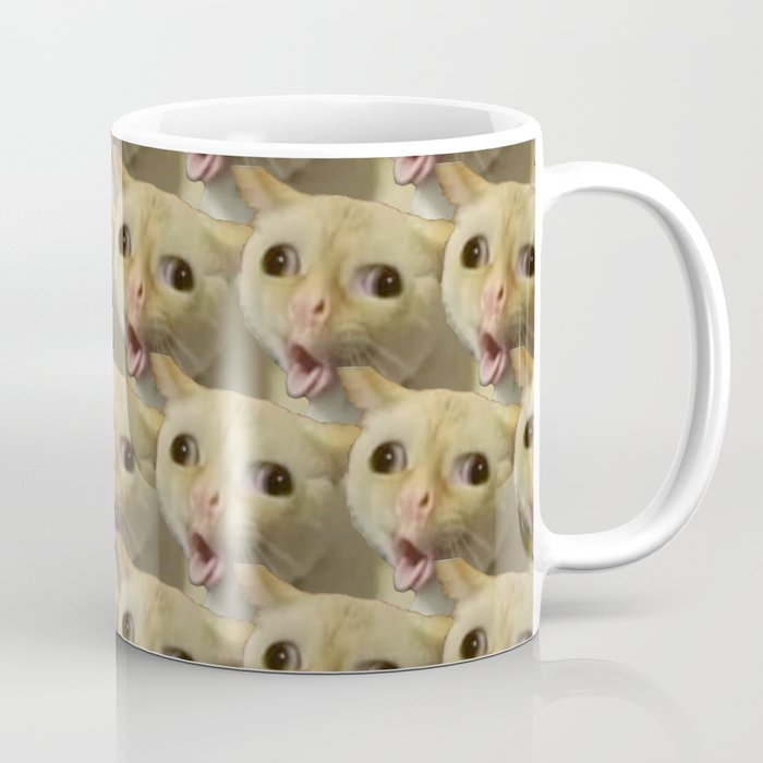 Coughing Cat Meme Pattern Coffee Mug