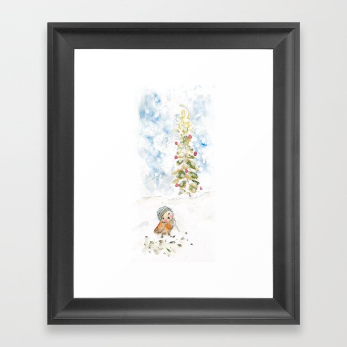 Holiday birdy Framed Art Print