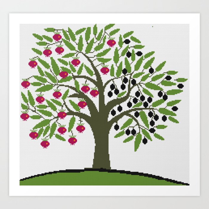 pomegranate Olive Art Print