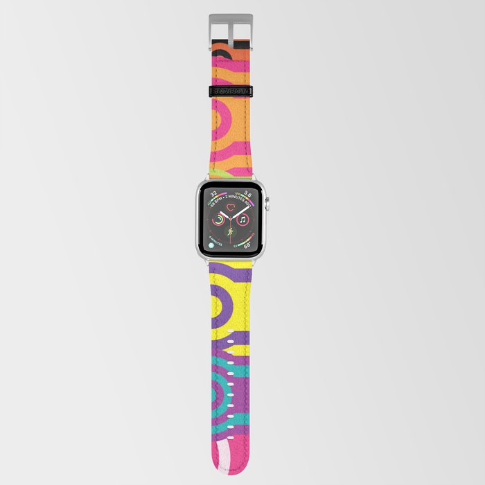 Retro Multicolor Circles & Stripes '60s Apple Watch Band