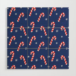 Candy Cane Pattern (blue/red/white) Wood Wall Art