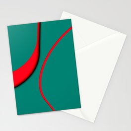 80s Mid Century Modern Green Organic Shapes Stationery Card
