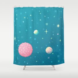 Brain Planet (8bit) Shower Curtain
