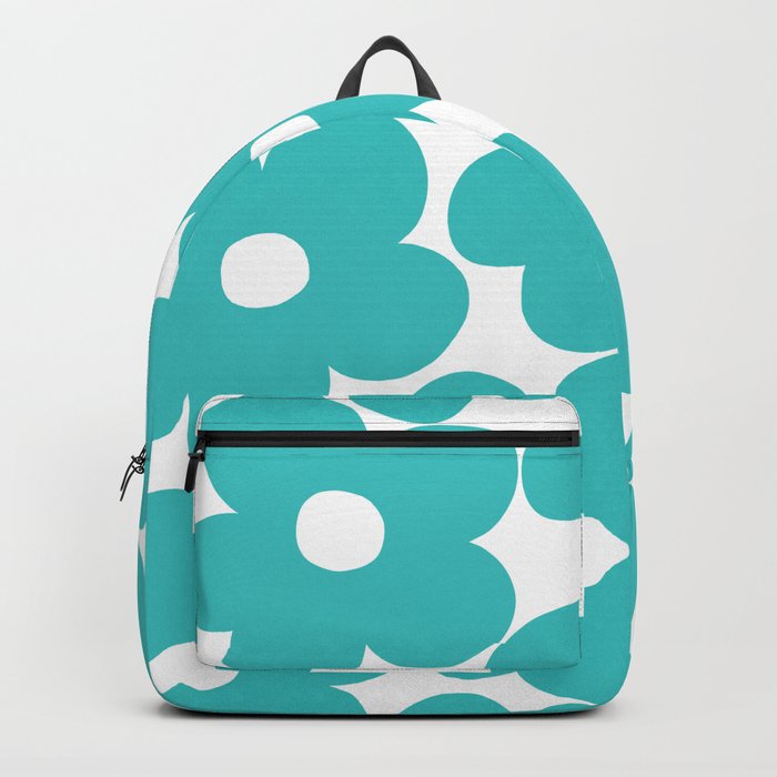 Retro Soft Turquoise Daisies #1 #decor #art #society6 Backpack