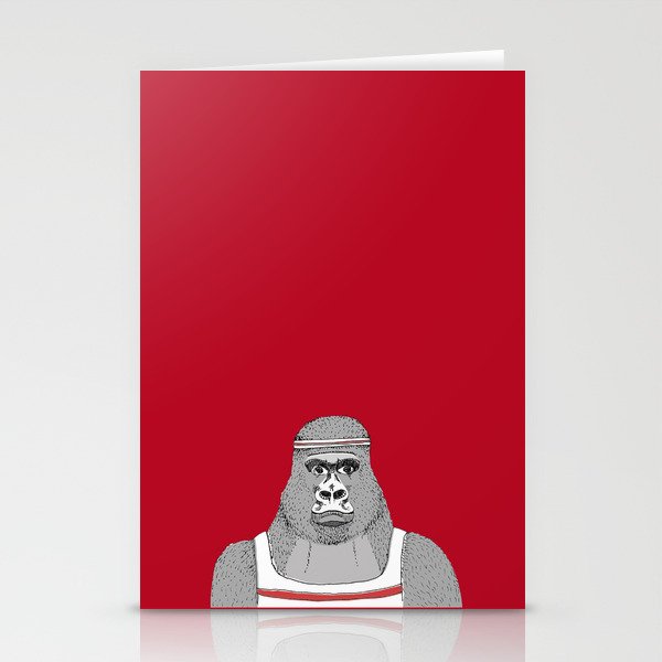 Gorillas love exercise Stationery Cards