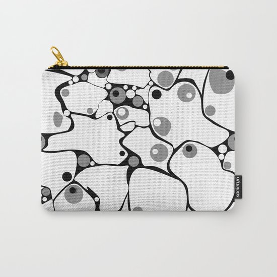 Abstract black and white polka dot pattern 2 .White background . Carry-All Pouch