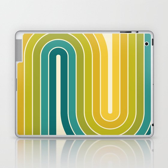 Retro 70s Stripe Colorful Rainbow Laptop & iPad Skin