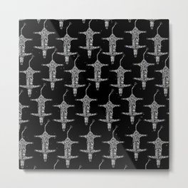 Abstract modern minimalistic zebras pattern in black background  Metal Print