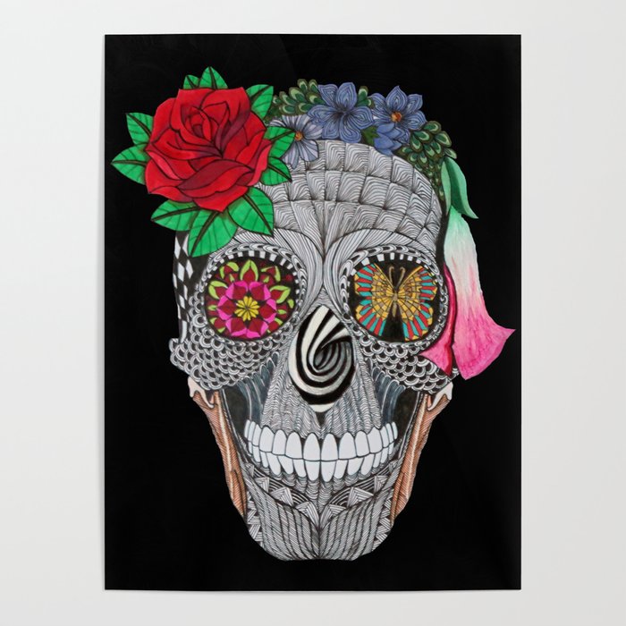 Lady Skull ready to party Poster