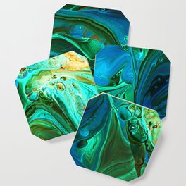 Aquamarine Liquid Paint Coaster