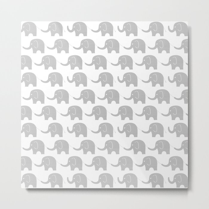 Grey Elephant Parade Metal Print