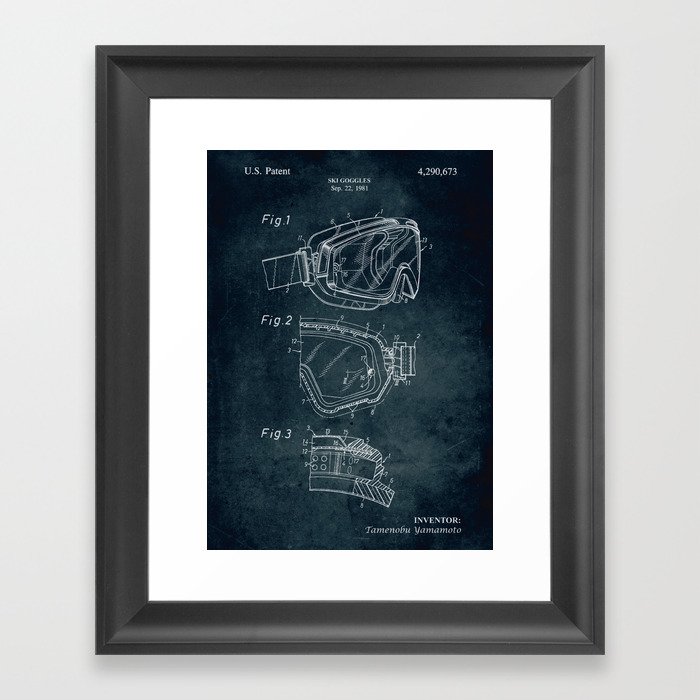 1981 - Ski Goggles patent art Framed Art Print