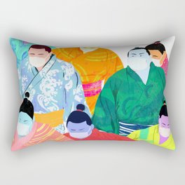SUMO WRESTLERS IN MASKS Rectangular Pillow