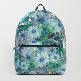 Blue Garden Watercolor Garden Backpack