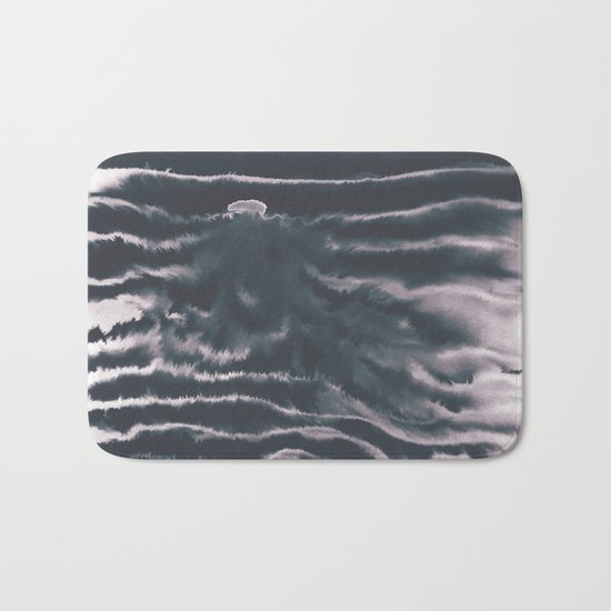 F-Tie dye- blue & white Bath Mat
