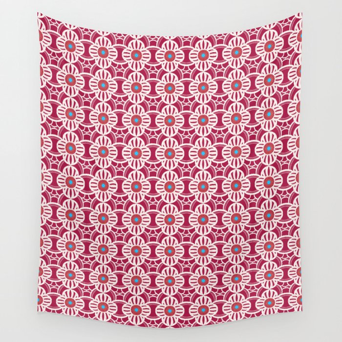 Pink retro pattern Wall Tapestry