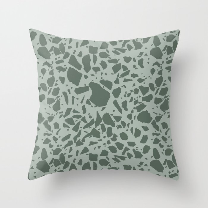 Sage Green Terrazzo Throw Pillow