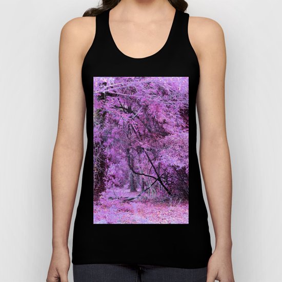 Fantasy Tree Landscape: Orchid Pink Purple Unisex Tank Top
