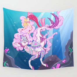 Mermaid Ride  Wall Tapestry