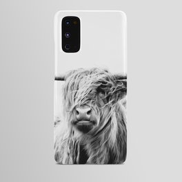 portrait of a highland cow Android Case