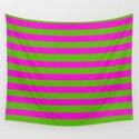 Hot Pink And Kelly Green Stripes Wandbehang