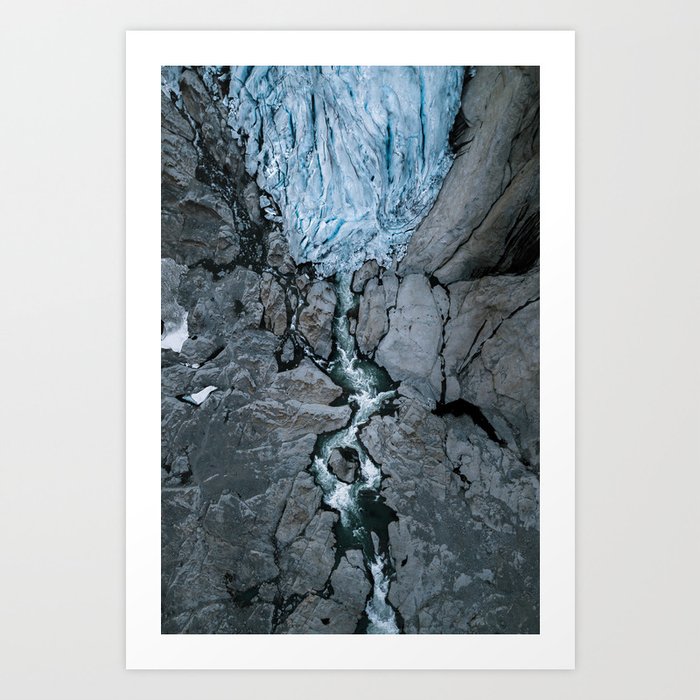 Frozen Rose - Aerial of a Glacier - Landscape Photography Art Print