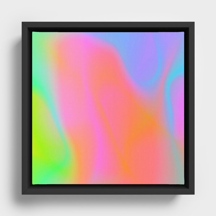 Neon Colors Framed Canvas