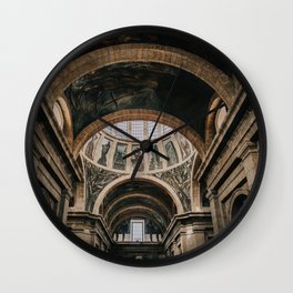 Mexico Photography - The Beautiful Ceiling Of A Majestic Building Wall Clock