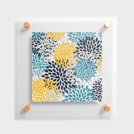 Modern Teal, Yellow and Blue Floating Acrylic Print