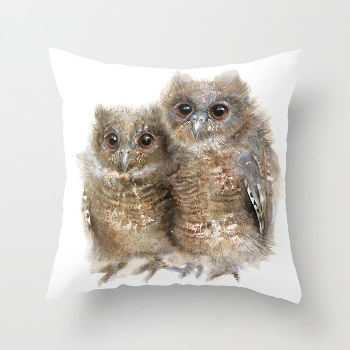 Baby Owls Throw Pillow