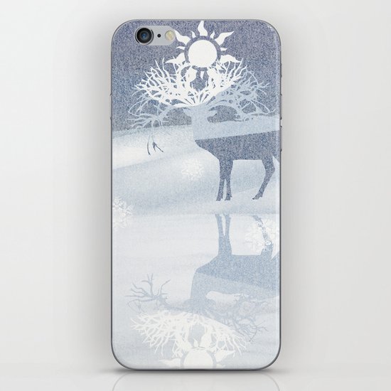 a deer with nine horns is bringing back the sun~ illustration iPhone & iPod Skin