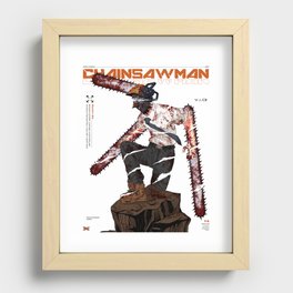 Chainsawman - Denji, fanart/fanmade from anime, illustration with urban graphic design Recessed Framed Print