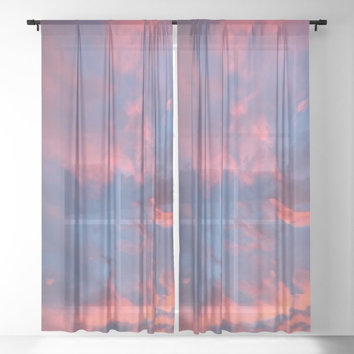 Cotton Candy Clouds Sheer Curtain
