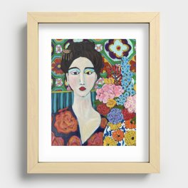 Woman with hairpin Recessed Framed Print