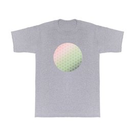 Japanese Asanoha Pattern in Peach Green Gradient T Shirt