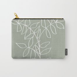 Sage Green, Plant Line Art Illustration Carry-All Pouch