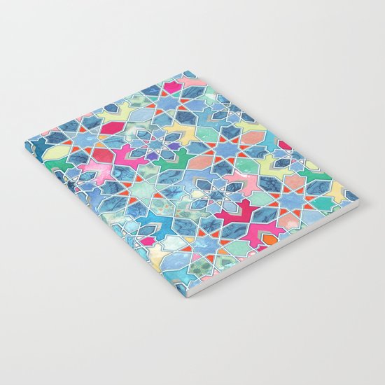 Pretty Pastel Moroccan Tile Mosaic Pattern Notebook