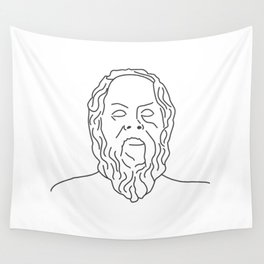 Bust of Socrates the Greek philosopher from Athens city one of the founders of Western philosophy	 Wall Tapestry