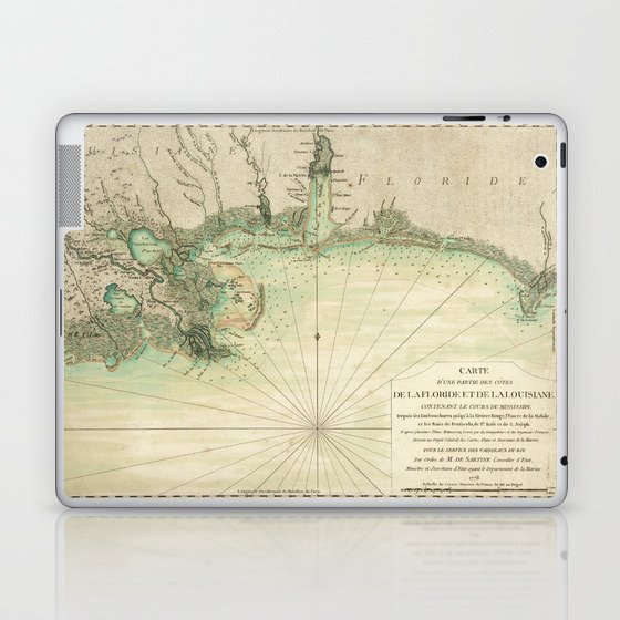 Map of Louisiana and Florida Gulf Coast (1778) Laptop & iPad Skin