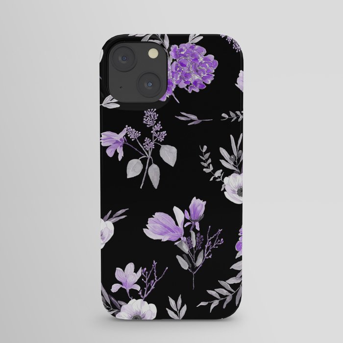 Lavender & Black Pattern iPhone Case