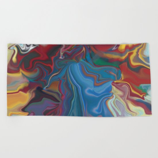 abstract oil pattern Beach Towel