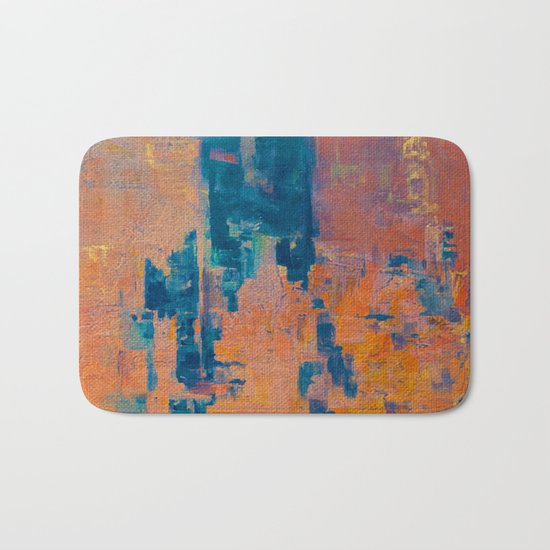 NY Under Orange Fog Bath Mat